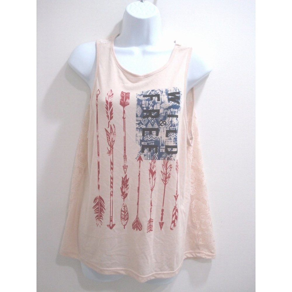 Claire's Womens Wild & Free Tank Top Lace Back Junior Size One Size New